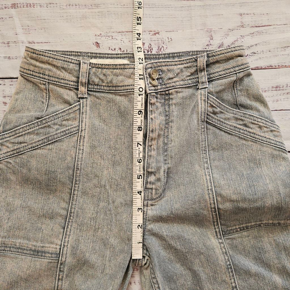 Pilcro Anthropologie Acid Wash Cropped Wide Straight Jeans High Rise Womens 27 - Picture 3 of 6